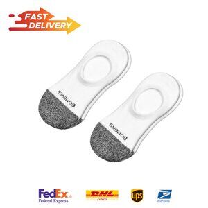 2 PACK BOMBAS Women's Cushioned No Show Socks, ( White, Medium)